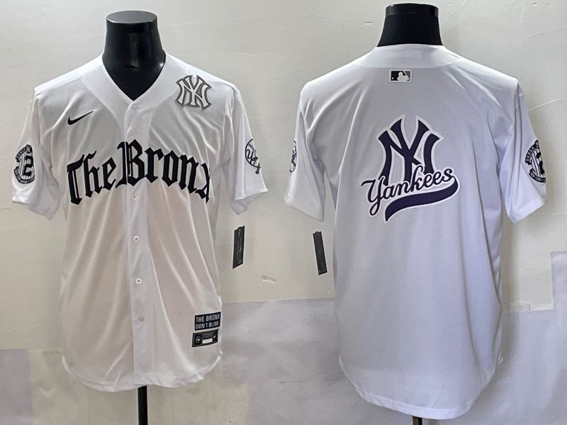 Men 2025 New York Yankees Blank White Five generations Joint Name Nike MLB Jersey style 15->new york yankees->MLB Jersey